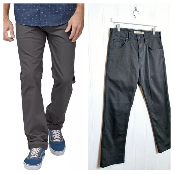 Patagonia Gray Performance Twill Pants Mens 31 x 32 Slim Straight Stretch - Picture 1 of 16